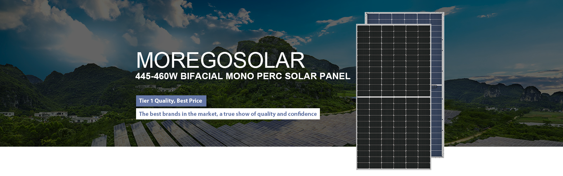 Moregosolar bifacial solar panel 445w 450w 455w double glass