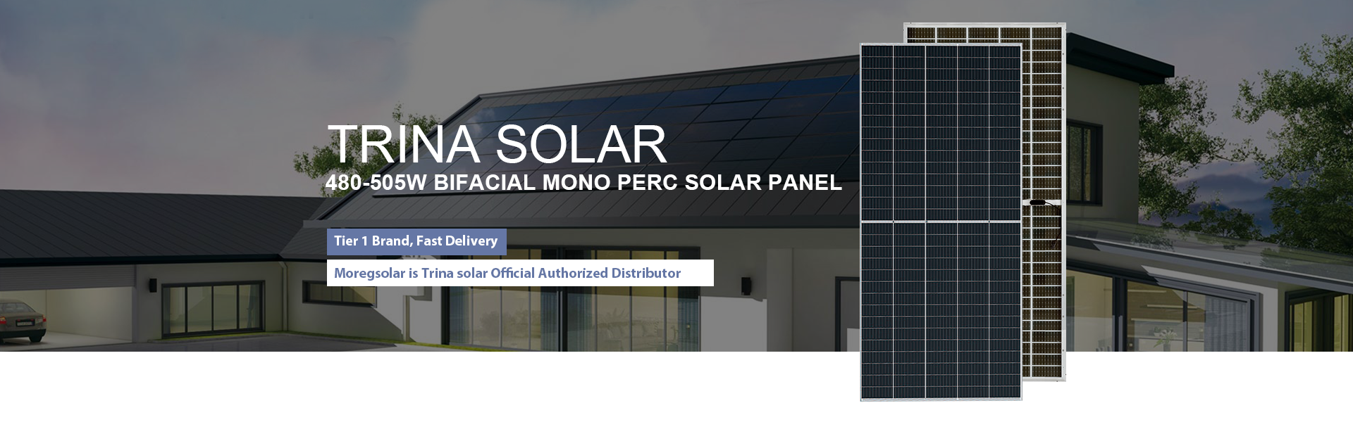 Trina solar vertex solar panel 500w 210mm bifacial solar cells panels