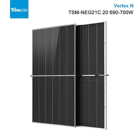 Trina Solar Vertex N Solar Panels 700w 695w 690w Double Glass Bifacial Solar Panel